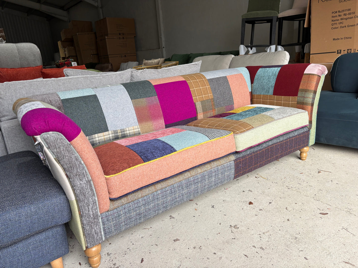 Patchwork 3 seater sofa
