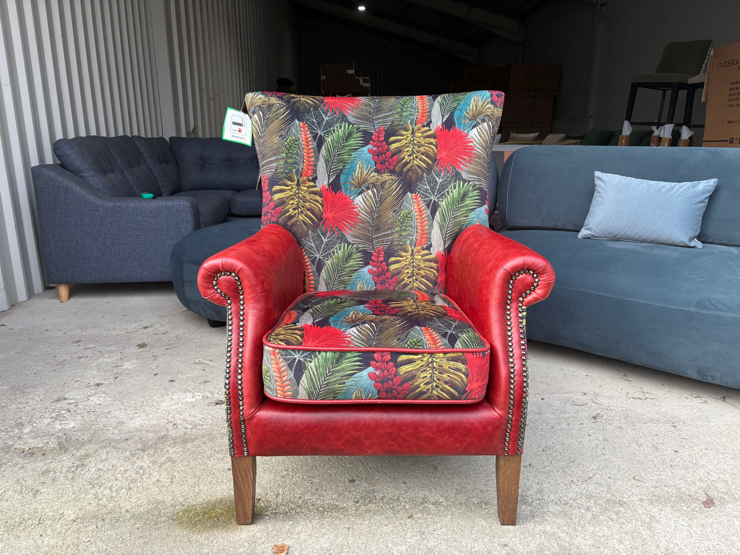 Tropical Print Armchair by The Vintage Sofa Co