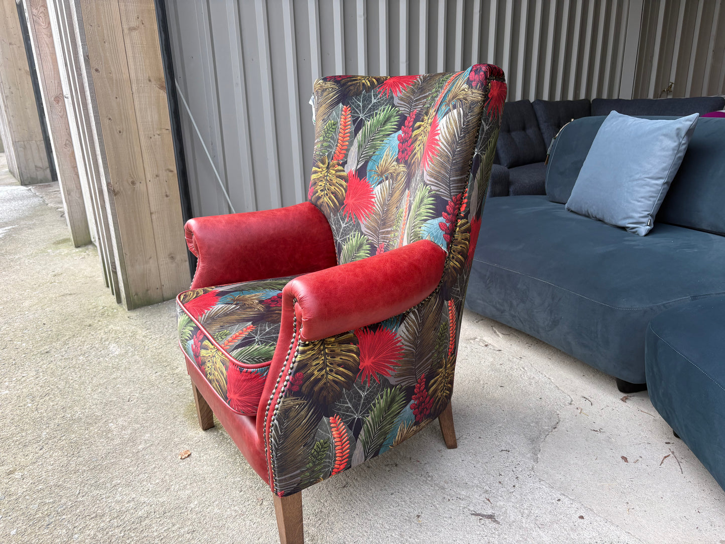 Tropical Print Armchair by The Vintage Sofa Co