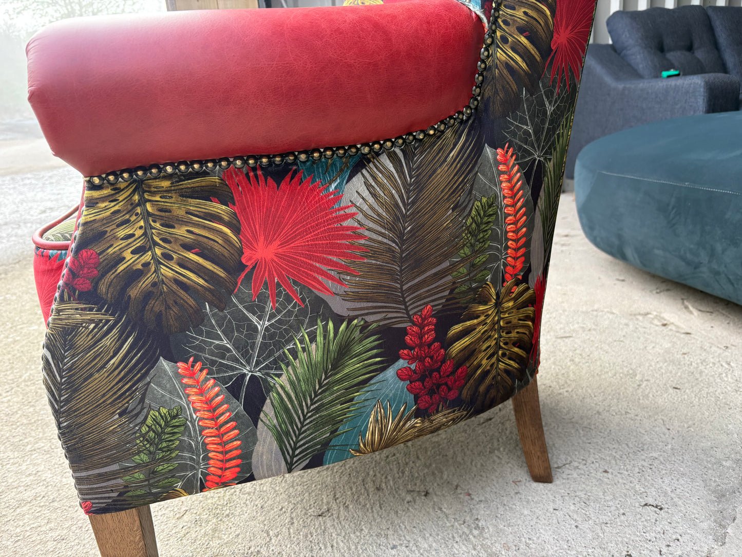 Tropical Print Armchair by The Vintage Sofa Co