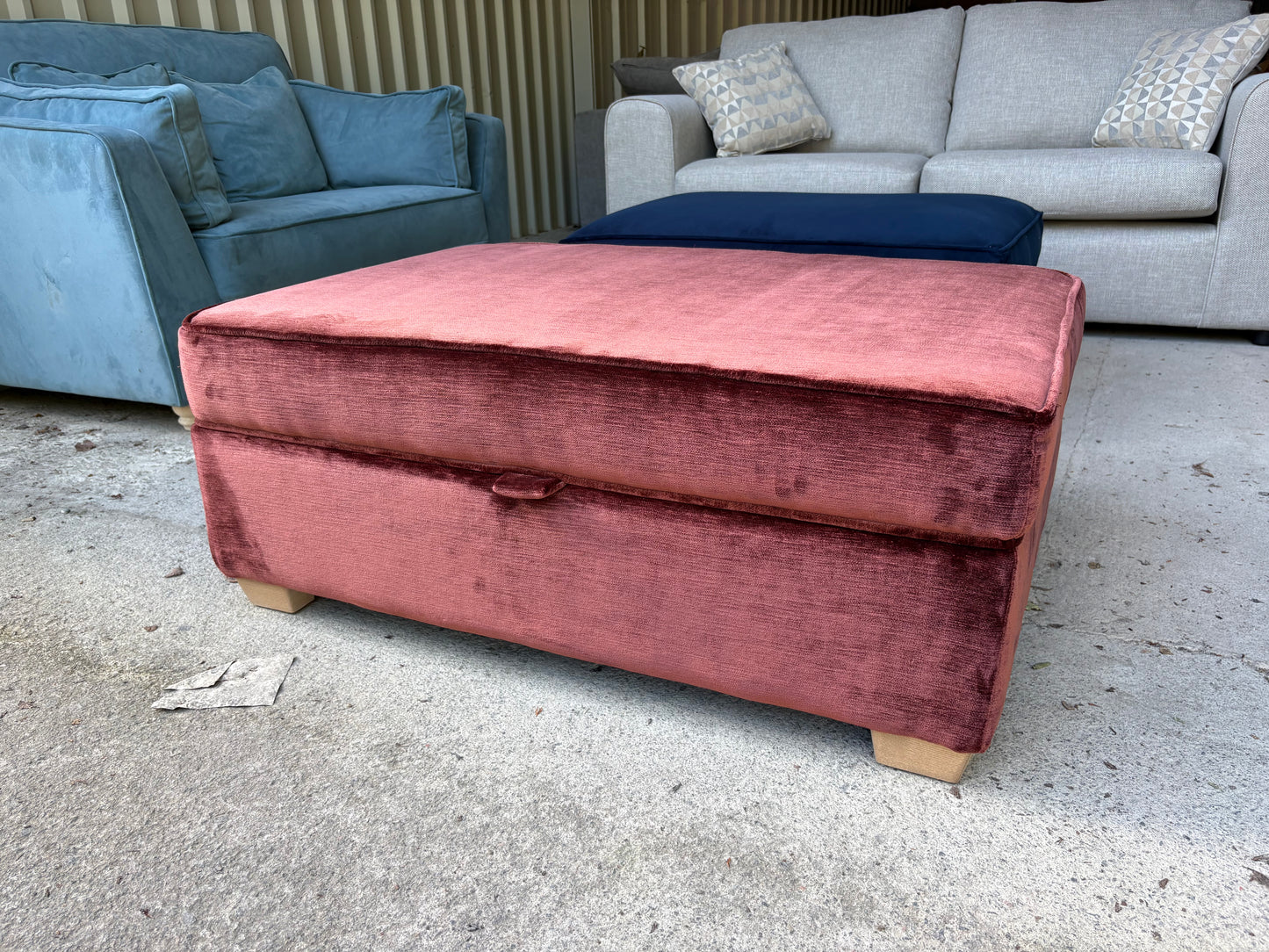 Maroon Storage Footstool