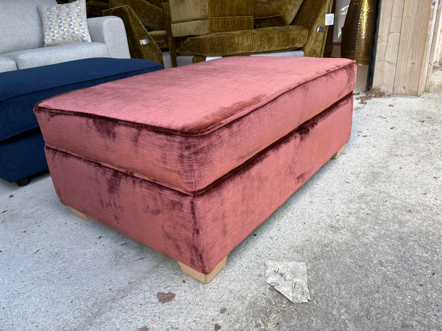 Maroon Storage Footstool
