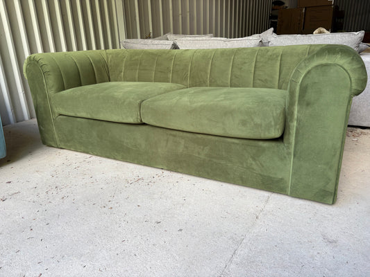 Outstanding new 3 seater sofa in Vine Green Velvet