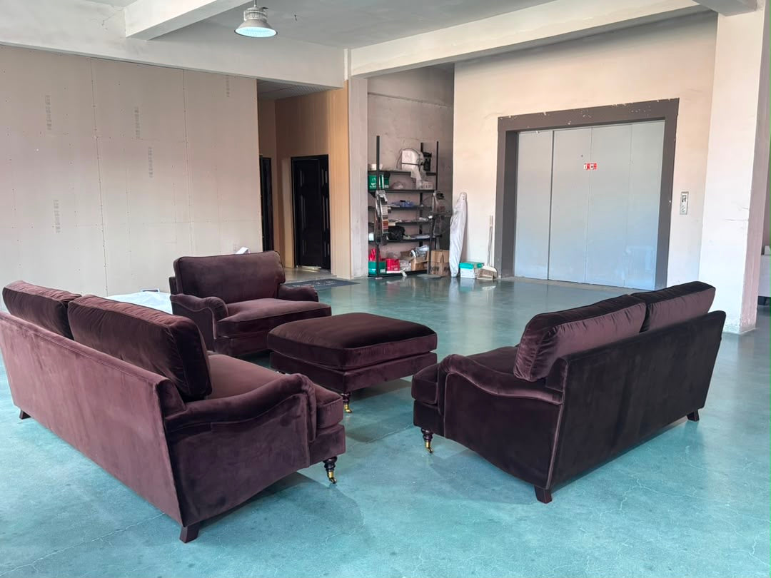 The Balmoral 3 seater in Mocha Velvet