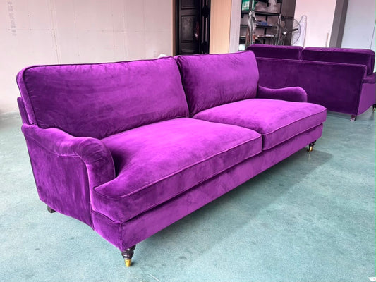 The Balmoral 3 seater in Deep Purple Velvet